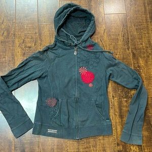 Billabong Zip Up Grey Sweater Size S